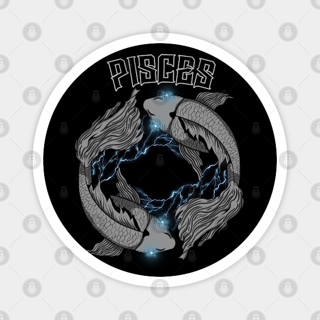 Lightning Pisces (Blue) Magnet by RampArt